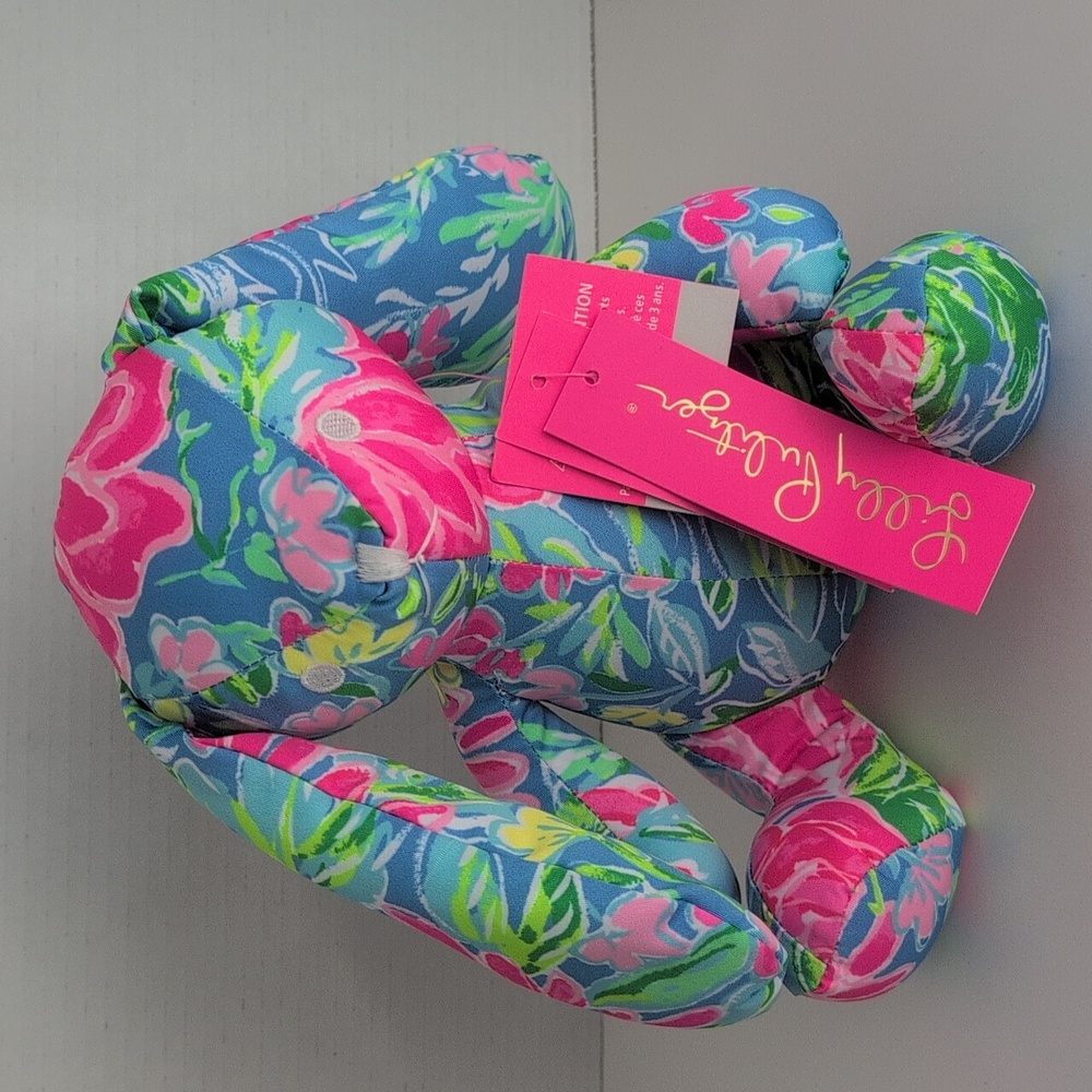 NWT Lilly Pulitzer Bunny Plush Zanzibar Blue Bunny Business Stuffed Animal